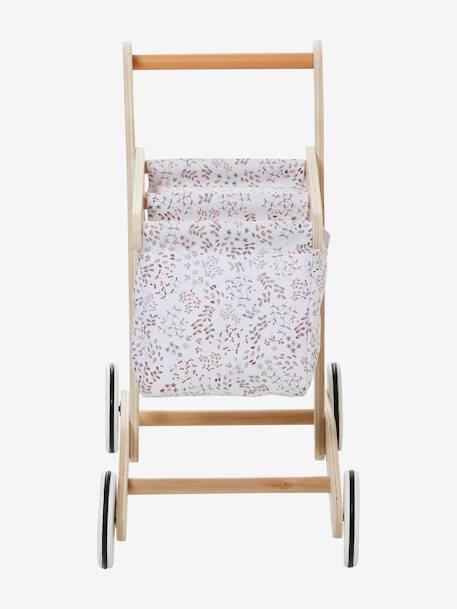 Shopping Trolley in Fabric & FSC® Wood BEIGE MEDIUM SOLID WITH DECOR 