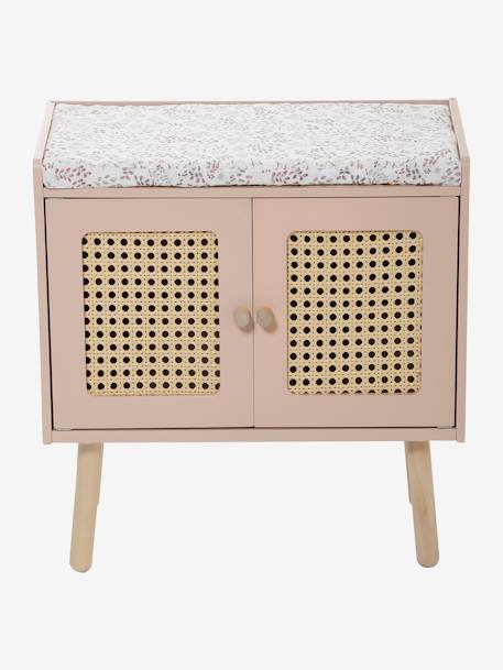 Changing Table in Straw & FSC® Wood, Poetry PINK LIGHT SOLID+white 