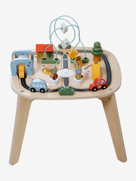 Car Track Activity Table in FSC® Wood BEIGE LIGHT SOLID WITH DESIGN 