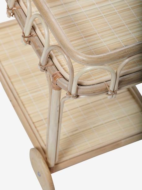 Kitchen Trolley in Rattan, for Dolls BEIGE MEDIUM SOLID 