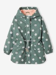 -Hooded Raincoat with Magical Motifs for Girls