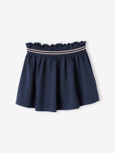 Skirt in Milano Knit Fabric for Girls BLUE DARK SOLID 