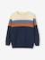 Striped Colourblock Jumper in Fine Knit for Boys BEIGE LIGHT SOLID WITH DESIGN+marl grey 