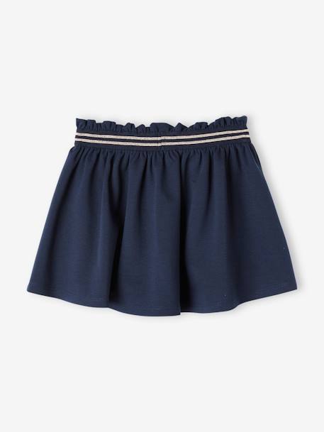 Skirt in Milano Knit Fabric for Girls BLUE DARK SOLID 