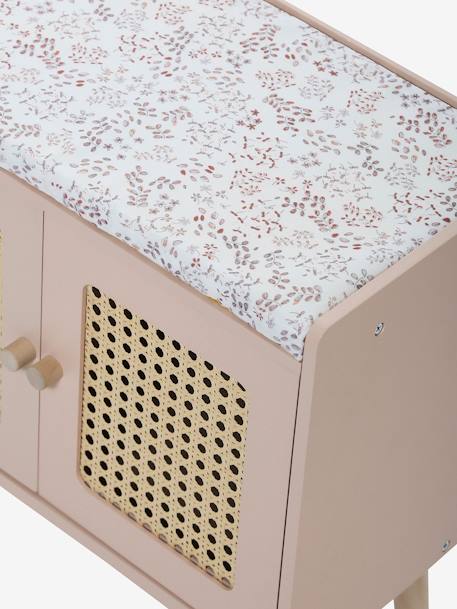 Changing Table in Straw & FSC® Wood, Poetry PINK LIGHT SOLID+white 