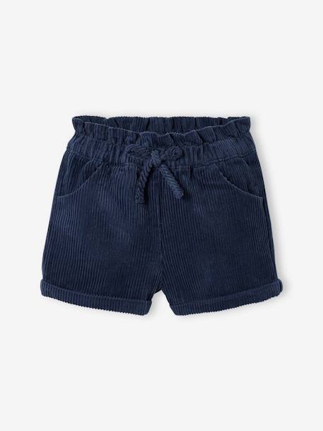 Corduroy Shorts for Baby Girls BLUE DARK SOLID+Camel 