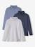 Pack of 3 Polo-Neck Tops BLUE MEDIUM TWO COLOR/MULTICOL+GREY DARK TWO COLOR/MULTICOL+GREY LIGHT MIXED COLOR 