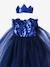 Princess Costume with Veil & Crown Blue+emerald green+Gold+Pink+red 