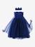 Princess Costume with Veil & Crown Blue+emerald green+Gold+Pink+red 