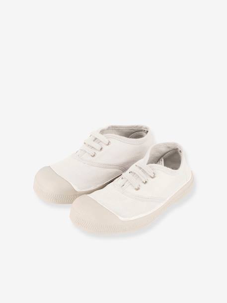 Cotton Canvas Trainers with Laces for Kids, by BENSIMON® beige+denim blue+khaki+navy blue+white 