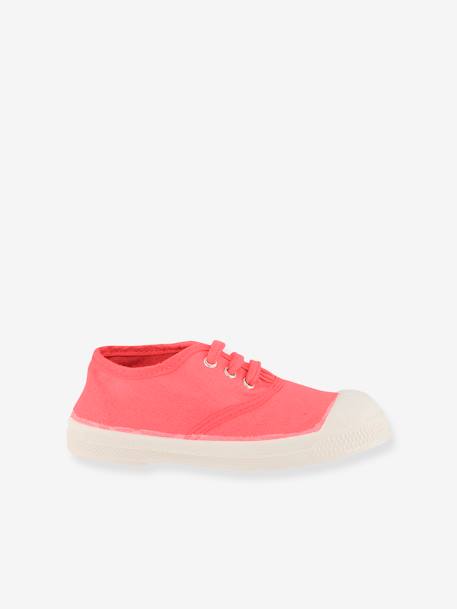 Cotton Canvas Trainers with Laces for Kids, by BENSIMON® green+rose 