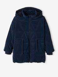 Girls-Padded Coat with Hood & Sherpa Lining for Girls