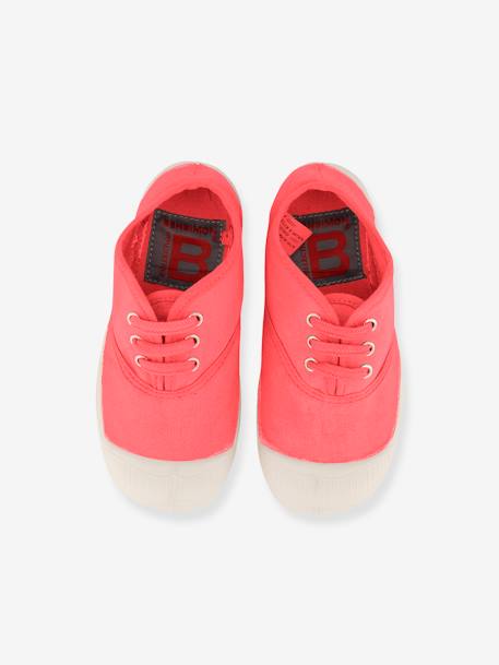 Cotton Canvas Trainers with Laces for Kids, by BENSIMON® green+rose 