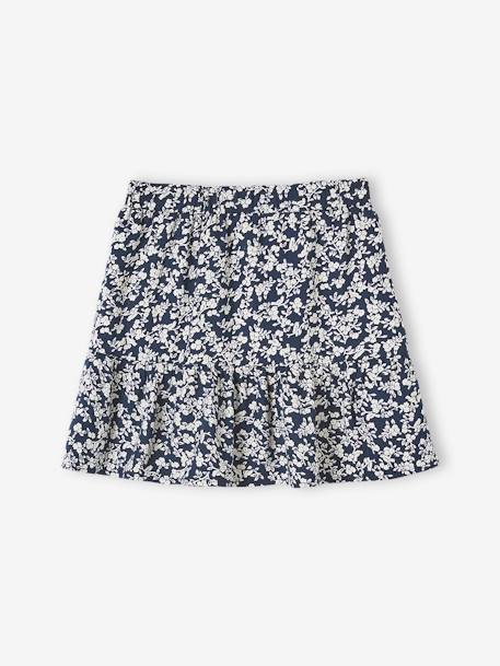 Skirt with Printed Ruffle for Girls BEIGE MEDIUM ALL OVER PRINTED+BLUE DARK ALL OVER PRINTED 