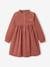 Corduroy Dress with Frilled Collar for Girls BROWN MEDIUM SOLID 