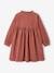 Corduroy Dress with Frilled Collar for Girls BROWN MEDIUM SOLID 