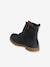 Leather Boots with Laces + Zip, for Girls BLUE DARK SOLID 