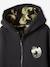 Zipped Jacket, Camouflage Sherpa Lining, for Boys GREY DARK SOLID WITH DESIGN 