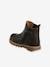 Unisex Leather Boots with Zip & Elastic for Toddlers BROWN DARK SOLID 