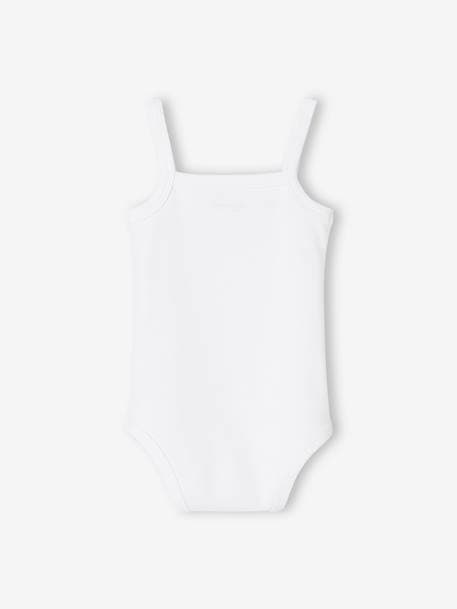 Pack of 5 Bodysuits with Fine Straps, in Interlock Knit Fabric, for Babies WHITE LIGHT TWO COLOR/MULTICOL 