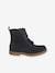 Leather Boots with Laces + Zip, for Girls BLUE DARK SOLID 