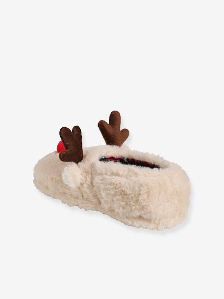 Plush Slippers for Boys Beige 