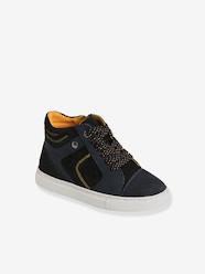 -High-Top Leather Trainers with Laces & Zip, for Boys