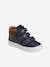 High-Top Leather Trainers for Boys, Designed for Autonomy BLUE DARK SOLID 