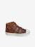 Leather High-Top Trainers for Boys BLACK DARK SOLID+BROWN DARK SOLID 