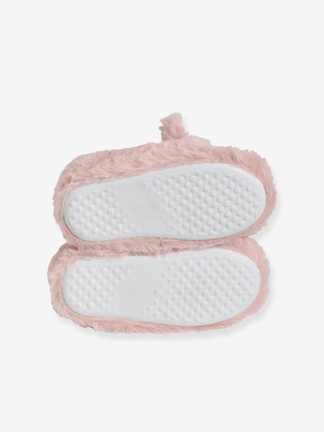 Plush Slippers for Girls PINK LIGHT SOLID WITH DESIGN 