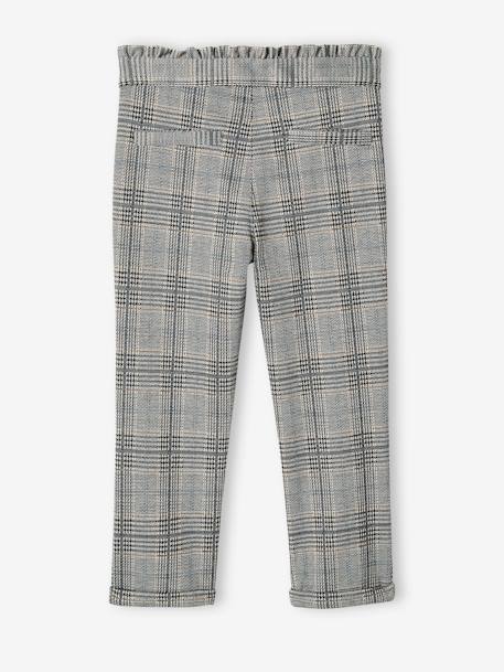 Chequered Woollen Trousers for Girls GREY DARK CHECKS 