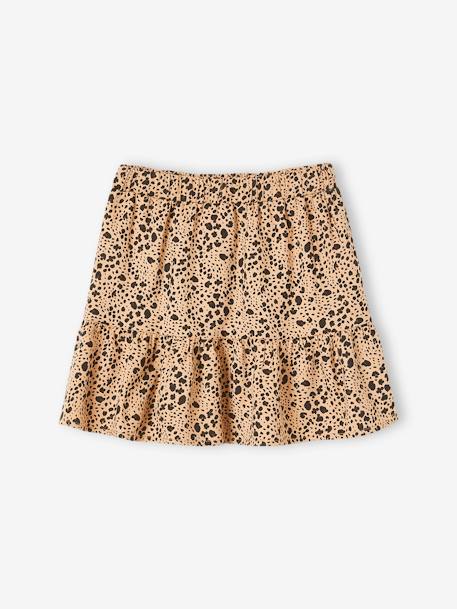 Skirt with Printed Ruffle for Girls BEIGE MEDIUM ALL OVER PRINTED+BLUE DARK ALL OVER PRINTED 