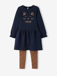 Girls-Fleece Dress & Leggings Combo, for Girls