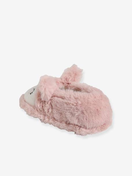 Plush Slippers for Girls PINK LIGHT SOLID WITH DESIGN 