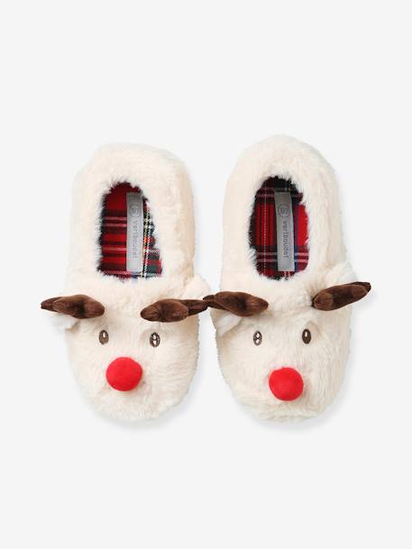 Plush Slippers for Boys Beige 