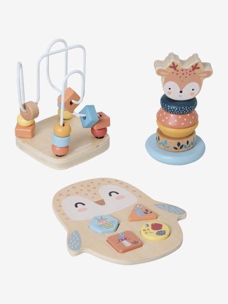 Enchanted Forest Box Set with 3 Early Learning Toys in FSC® Wood BEIGE LIGHT SOLID WITH DESIGN 