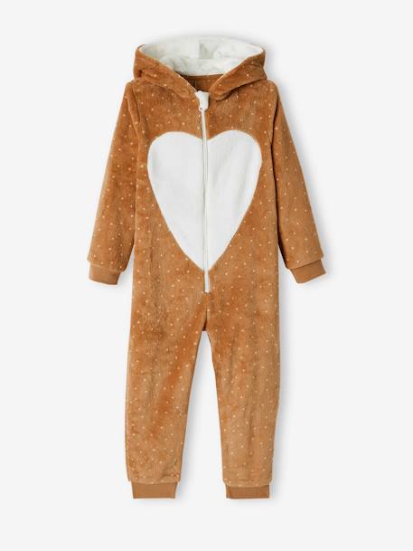 Fox Onesie for Girls BROWN LIGHT SOLID WITH DESIGN 