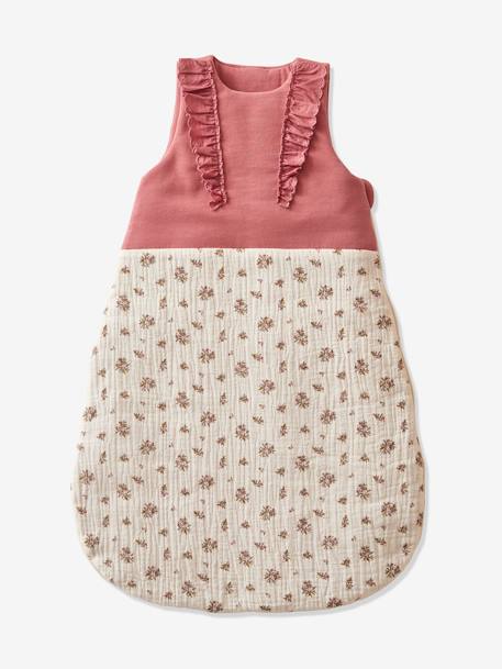 Dual Fabric Baby Sleep Bag with Removable Sleeves, Barn PINK MEDIUM SOLID WITH DESIG 