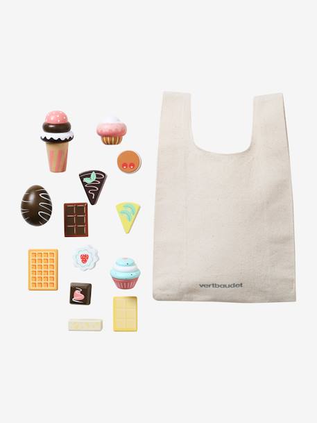 Pouch with Cakes & Chocolates in FSC® Wood BEIGE LIGHT SOLID WITH DESIGN 