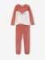 Fox Pyjamas in Velour for Girls PINK DARK SOLID WITH DESIGN 