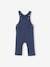 Fleece Dungarees for Babies BLUE DARK SOLID+GREY DARK MIXED COLOR 