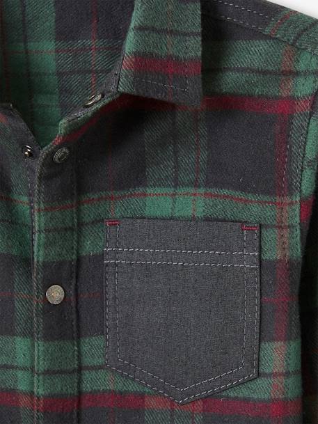 Flannel Chequered Shirt for Boys BROWN DARK CHECKS+Dark Blue Checks+GREEN MEDIUM CHECKS 