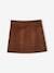 Corduroy Skirt with Wrap-Over Effect for Girls BROWN MEDIUM SOLID 