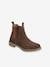 Leather Boots for Girls BLUE DARK SOLID+BROWN MEDIUM SOLID 