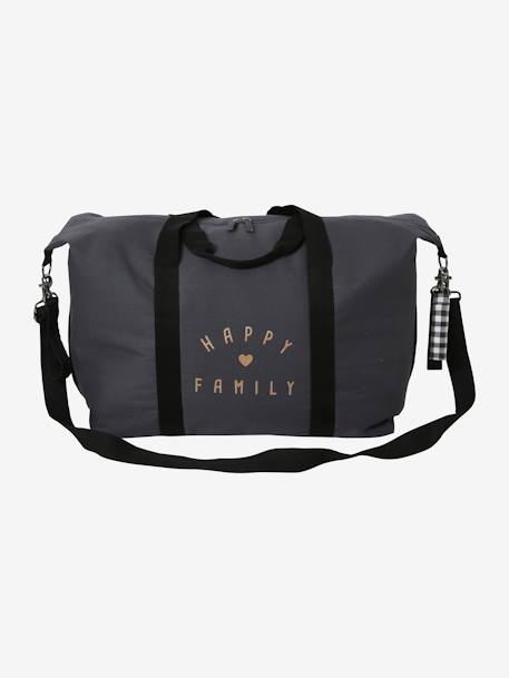 Weekend Changing Bag with Print: La Vie est Pleine de Surprises BLACK MEDIUM SOLID WITH DESIGN+Dark Blue+GREEN MEDIUM SOLID WITH DESIG+grey green+printed green 