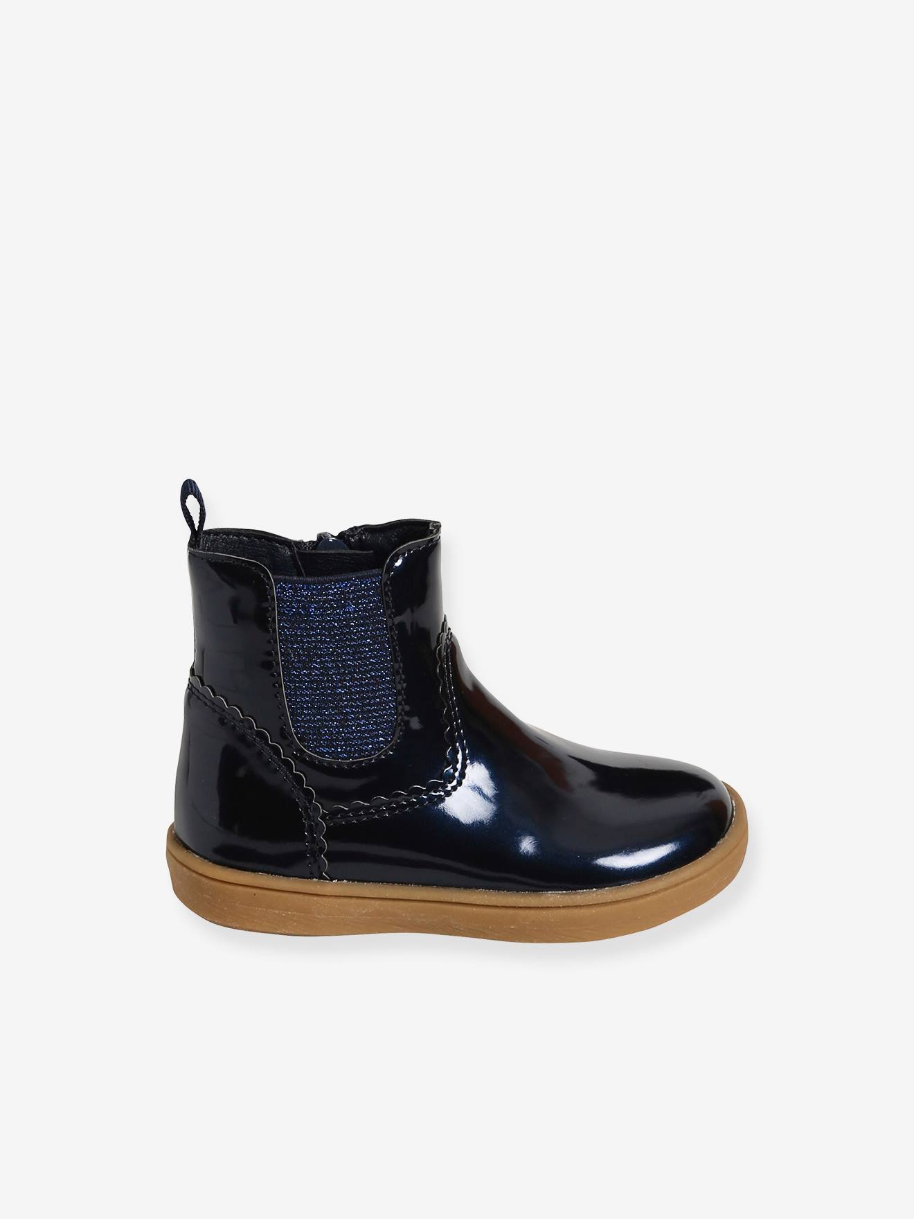 Childrens patent sale boots