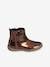 Patent Leather Boots for Girls, Designed for Autonomy BROWN DARK SOLID WITH DESIGN 