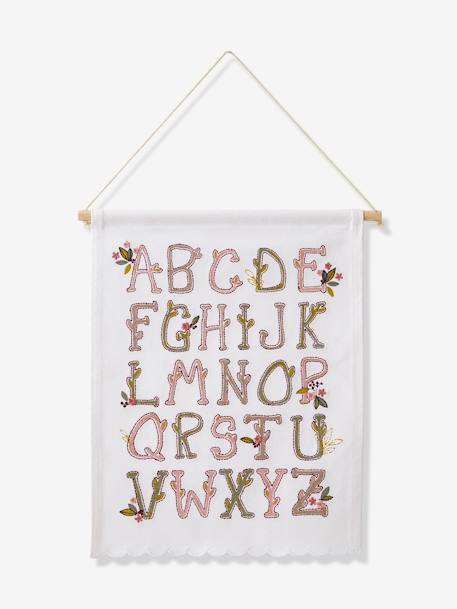 The Alphabet in Fabric, Barn PINK MEDIUM SOLID WITH DESIG 