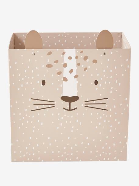 Tiger Wastepaper Basket in Foldable Cardboard BEIGE LIGHT SOLID WITH DESIGN 