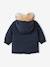 Reversible Parka with Hood for Babies BLUE DARK SOLID WITH DESIGN 